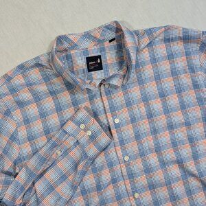 JOHNNIE-O Vega Performance Wake Shirt Plaid Button Down Long Sleeve Men Size XL